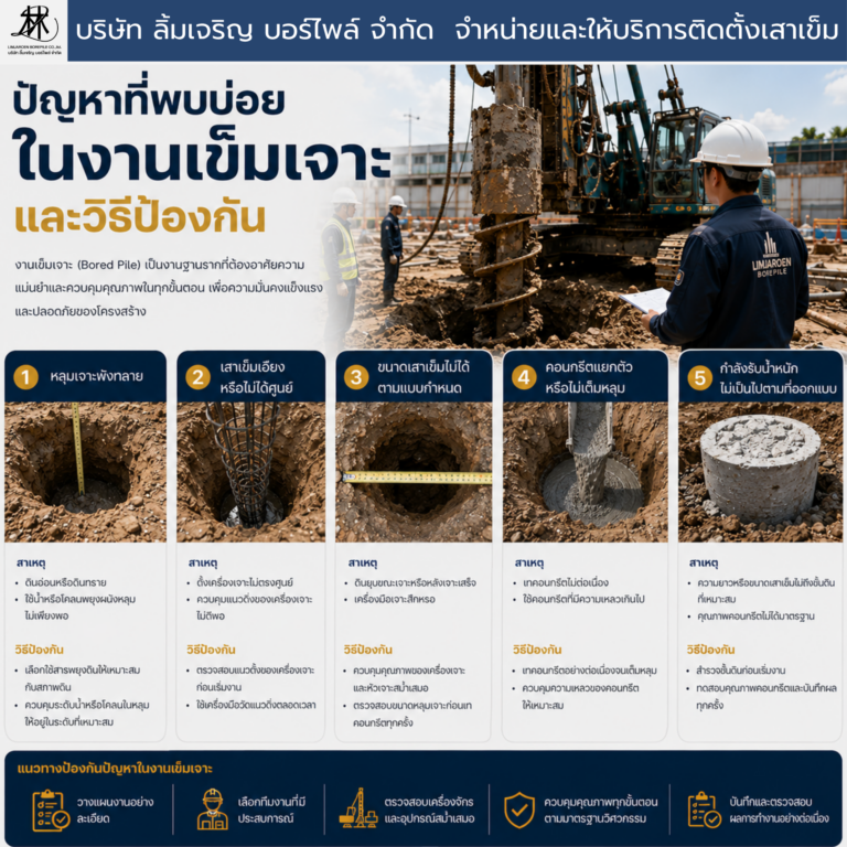 การทดสอบคุณภาพเสาเข็มเจาะหลังเทคอนกรีตเสร็จ