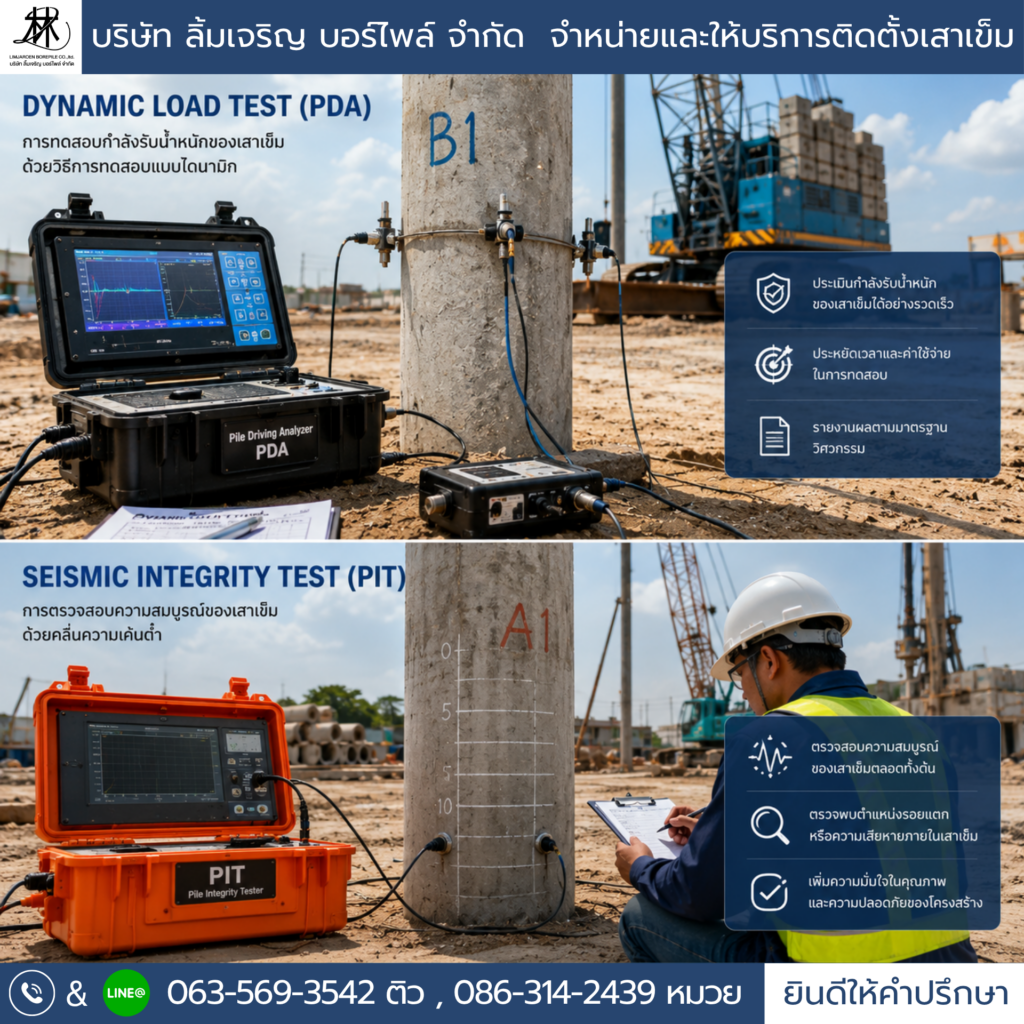 บริการทดสอบคุณภาพเสาเข็มด้วย Dynamic Load Test และ Seismic Integrity Test
