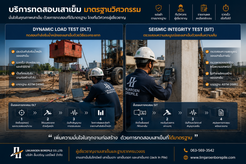บริการทดสอบคุณภาพเสาเข็มตามมาตรฐานวิศวกรรม